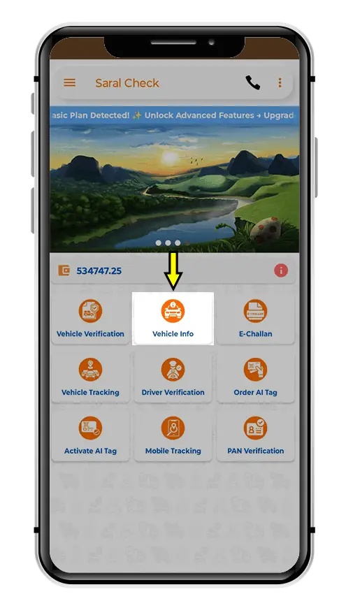 Step 3: Tap on Vehicle Info